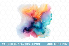 Watercolor Splashes Background Clipart Product Image 1