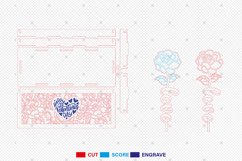 Valentines Day Box Gift with Rose SVG Product Image 2