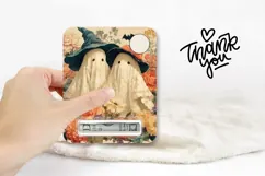 Cartoon Halloween Money Card, Floral Ghosts Money Card PNG Product Image 3