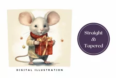 Watercolor Christmas Tumbler Sublimation, Christmas Mouse Product Image 3