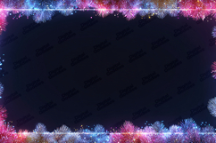 Glowing Pine Frame Winter Background for Craft and Design Product Image 1