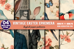 Vintage Easter Ephemera Digital Paper PNG Product Image 1