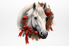 Christmas Horses Clipart PNG Product Image 3