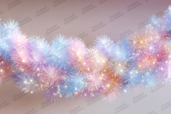 Pastel Glow Christmas Garland Background for Craft Design Product Image 1