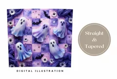 Art Halloween Tumbler 3D Wrap, Funny Ghost Tumbler Template Product Image 3