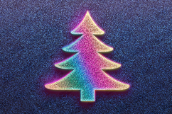 Rainbow Glitter Christmas Tree Clipart Festive Background Product Image 1