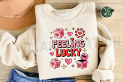 Retro Valentine Feeling Lucky PNG Design Product Image 3