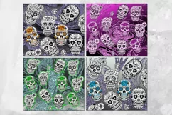Halloween Skulls | 8 Skinny tumbler sublimation designs, JPG Product Image 3