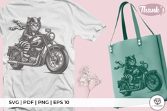 Cool Cat Rider on Classic Motorcycle Product Image 3