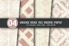 Vintage Beige Tile Digital Paper Product Image 1