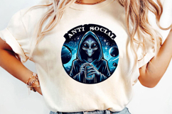 Anti Social Sublimation, Funny Skeleton Png Product Image 2