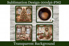 Vintage Christmas Coaster PNG | Cozy Holiday Home Designs Product Image 3