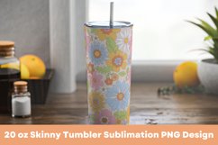 Retro Flowers Seamless Flowers 20 oz Tumbler Sublimation PNG Product Image 3