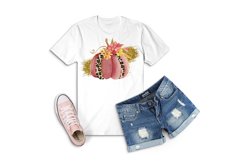 Yellow Pumpkin with Gold Sublimation , Autumn T-shirt PNG Product Image 3