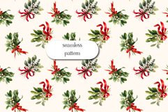 Christmas Mistletoe Bouquet Seamless Pattern | Holiday Product Image 1
