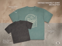 Oversized Streetwear T-Shirt Mockup PSD Bundle Front Back Product Image 4