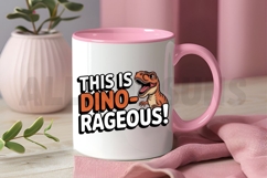 Cartoon Tyrannosaurus Rex With Dinorageous Text For Product Image 3