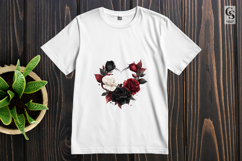 Dark Gothic Rose Heart Clipart Sublimation PNG Product Image 2