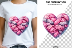 Valentine knitted heart png design for T-shirts Product Image 3