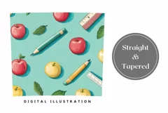 Kawaii School Tumbler Wrap, Back to School Sublimation Product Image 3