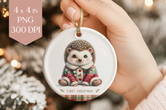 My First Christmas Echidna Sublimation PNG Product Image 1