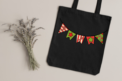 50 Christmas Patchwork Bunting | Festive Fabric Clipart Set Product Image 3