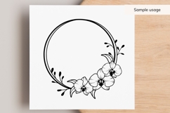 Orchid Round Frame SVG Product Image 3