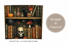 Black Cat Tumbler Wrap Design, Skull Tumbler Template Product Image 3