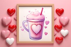Valentine Coffee Cup Sublimation Clipart Product Image 3