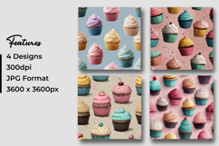 Sweet Cupcakes Pattern Digital Paper Product Image 3