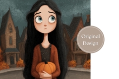 Cartoon Halloween Tumbler, Cute Halloween Girl PNG Product Image 3