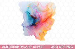 Watercolor Splashes Background Clipart Product Image 1