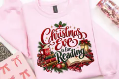 Christmas Eve Is for Reading Book Lover Design, Cozy Product Image 3