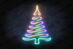 Neon Christmas Tree Design for Holiday Crafts Product Image 1