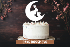 9 Bunny cake topper SVG I Cake topper SVG Product Image 9