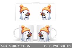 Cute Ghost Mug Sublimation. Cute Ghost Sublimation Product Image 1