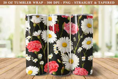 Daisy & Carnation Flower Tumbler Wrap | 20 oz tumbler wrap Product Image 1