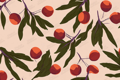 Peach Botanical Pattern Design Product Image 1