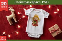 Knitted Christmas Bundle, Crochet Christmas Angels Clipart Product Image 3