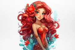 Christmas Mermaid Clipart PNG Product Image 3