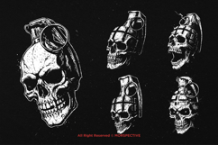 10 Bundle Dark Art Grenade Skull Bomb Explode War Weapon Product Image 5