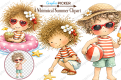 Whimsical Summer Boys Clipart, Whimsical Summer Clipart Product Image 1