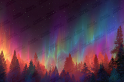 Aurora Borealis Forest Background for Creative Projects Product Image 1