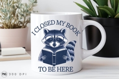 Raccoon Reading Book Design Sublimation PNG Product Image 2