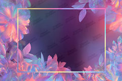 Holographic Floral Frame Background for Creative Projects Product Image 1