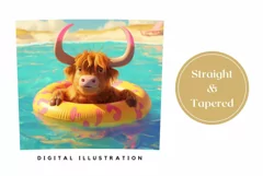 Highland Cow Tumbler Wrap Design, Funny Animals Tumbler PNG Product Image 3
