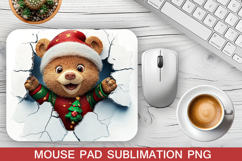 Christmas Bear Mouse Pad Sublimation - Christmas Mouse Pad Product Image 1