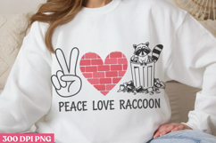 Peace love raccoon PNG, Funny Raccoon Sublimation PNG Product Image 3
