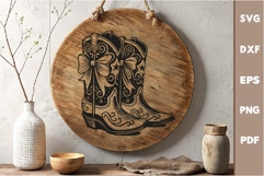 Cowgirl Boots laser SVG PNG| Western Boots engraving file Product Image 3