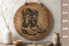 Cowgirl Boots laser SVG PNG| Western Boots engraving file Product Image 3